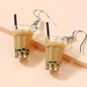 Elegant Boba Tea Earrings